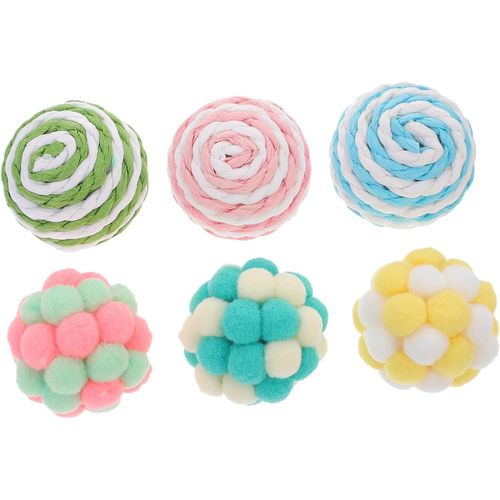 KAL-Jouet Interactif En Peluche Pour Chat 7 Clochettes Colorées Faites À La Main Pour Chaton