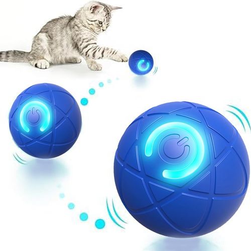 Kal-Balle Électrique Pour Chat Avec Lumière Led - Jouet Interactif À 360° - Rechargeable Par Usb - Jouet Interactif Pour Chat (A)