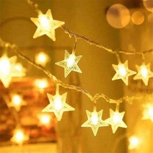 Guirlande Lumineuse Globe À 40 Led, À Piles, Féerique, Pour Jardin, Noël, Fête De Mariage, Camping, Décoration D'ambiance-6m 40leds Étoile Chaude