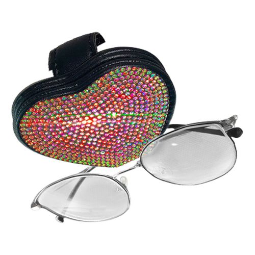 Support De Lunettes De Soleil Pour Pare-Soleil De Voiture En Forme De Cour Avec Strass Scintillants, Aimant Pour Lunettes De Voiture, Clip Pour Lunettes, Clip Pour Carte De Billet