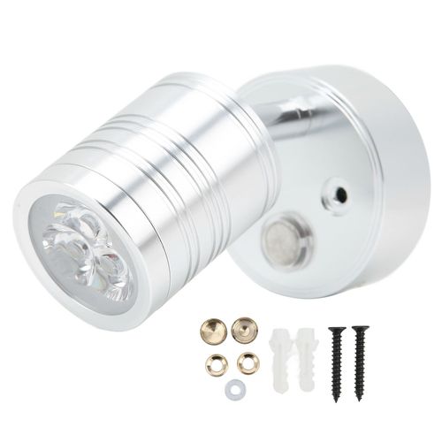 Lampe De Lecture Led Pour Camping-Car, Lumiere Blanche Chaude, Variateur Tactile, 10-30 V, 3 W, Pour Chambre A Coucher, Cabine, Camion, Remorque, Bateau, Yacht, Boitier Argente