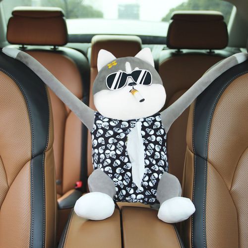 Boite a mouchoirs en peluche, joli conteneur a mouchoirs de dessin anime, crochet de suspension polyvalent pour la maison, l'accoudoir de voiture entre le siege arriere, type 1