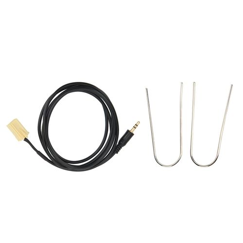 Adaptateur audio de voiture 6 broches vers jack 3,5 mm, cable auxiliaire avec 2 outils de remplacement en U pour Peugeot 206 207 307 308