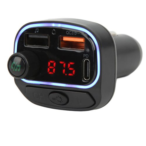 Transmetteur FM Bluetooth 5.0 PD QC3.0 12-24 V, lecteur de musique mains libres, chargeur de telephone pour voiture