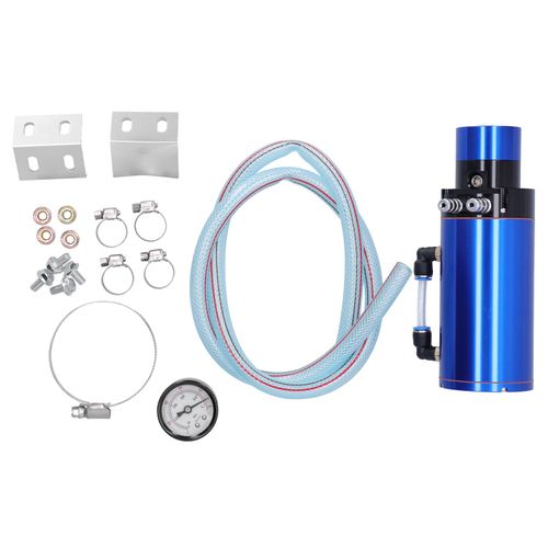 Reservoir De Recuperation D'huile Moteur Universel, Reservoir De Reniflard Avec Manometre De 0 A 14 Psi, Bleu