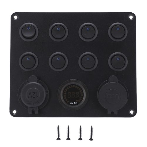 Chargeur De Voiture Avec Interrupteur A 8 Positions, Double Port Usb 2,1 A, Affichage Led, Prise De Courant Haute Puissance Pour Camping-Car