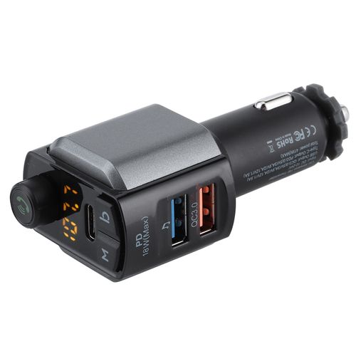 Transmetteur FM Bluetooth pour voiture, lecteur MP3, appel mains libres, port USB, charge rapide PD