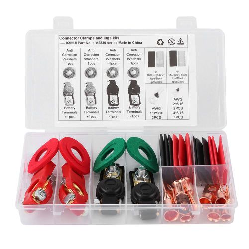Kit D'assortiment De Cosses De Batterie Universelles, Cosses De Fil Et Gaines Thermoretractables Pour Voiture, Camion, Bateau