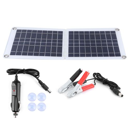 Chargeur de batterie exterieur portable en polysilicium 18 V 30 W IP67 avec charniere pliable