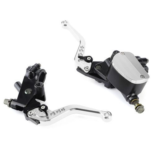 Kit De Levier De Reservoir De Maitre-Cylindre D'embrayage De Frein Hydraulique Universel Cnc Pour Moto, Compatible Avec Piston Kawasaki 16 Mm, Argent