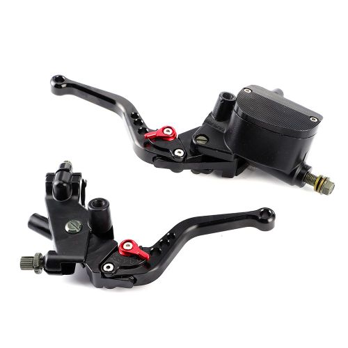 Kit De Levier De Reservoir De Maitre-Cylindre D'embrayage De Frein Hydraulique Universel Cnc Pour Moto, Compatible Avec Piston Kawasaki 19 Mm, Noir