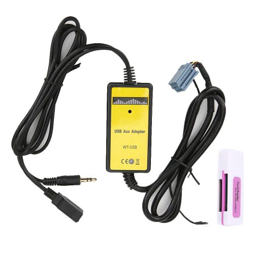 Adaptateur USB AUX-IN pour voiture, interface MP3, SD, Mini, 8 broches, convertisseur CD