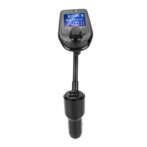 Chargeur USB pour voiture, transmetteur FM Bluetooth mains libres, lecteur MP3, compatible QC3.0, noir