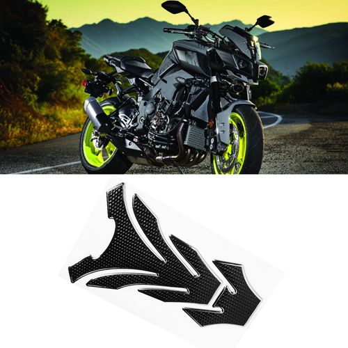 Autocollant De Protection Pour Reservoir De Carburant De Moto, Compatible Avec Yamaha (Noir Et Argent)