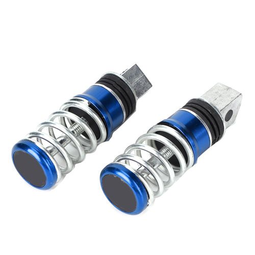 1 Paire De Repose-Pieds Arriere Universels En Alliage D'aluminium Pour Moto, Accessoire Bleu