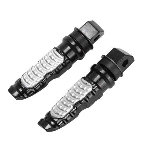 1 Paire De Repose-Pieds Arriere Universels En Alliage D'aluminium Pour Moto, Accessoire Argente