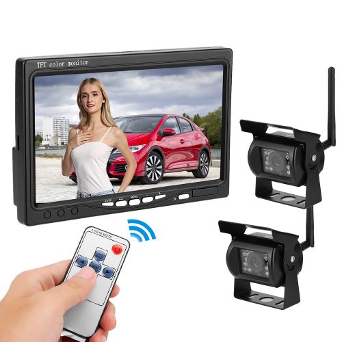 Camera De Recul Sans Fil 7 Pouces Avec Double Infrarouge 2,4 G Pour Camions