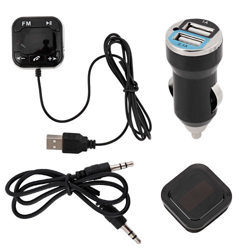 Recepteur FM Bluetooth sans fil pour voiture, kit audio auxiliaire, adaptateur de musique LED