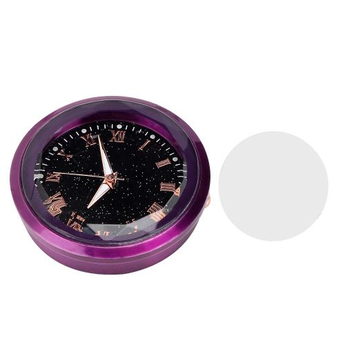 Autocollant D'horloge Electronique Pour Voiture, Decoration Interieure Delicate (Violet)