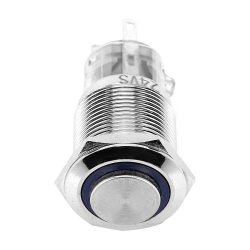Interrupteur marche/arret a bouton-poussoir a LED A19-11D 12 V 3 A, symbole d'alimentation Angel Eye, metal
