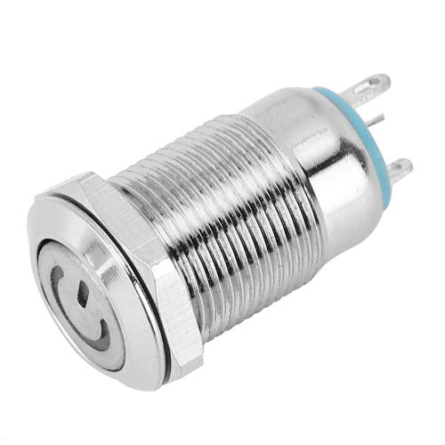Interrupteur a bouton metallique 12 V 3 A A12-10D EDY Power Symbol, verrouillage automatique