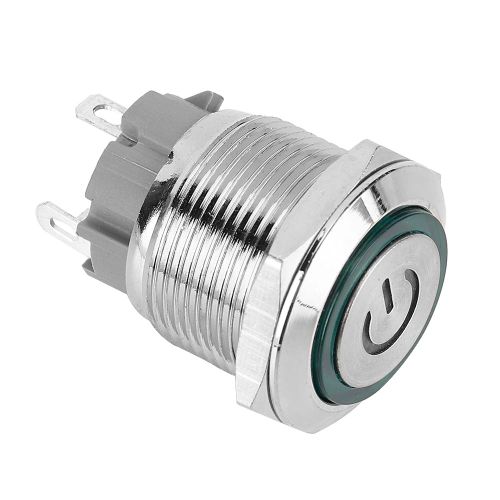 Interrupteur marche/arret a bouton-poussoir en metal avec symbole d'alimentation LED 12 V, oil d'ange