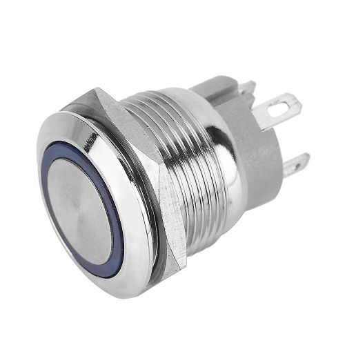Interrupteur marche/arret a bouton-poussoir en metal avec symbole d'alimentation LED 12 V, oil d'ange