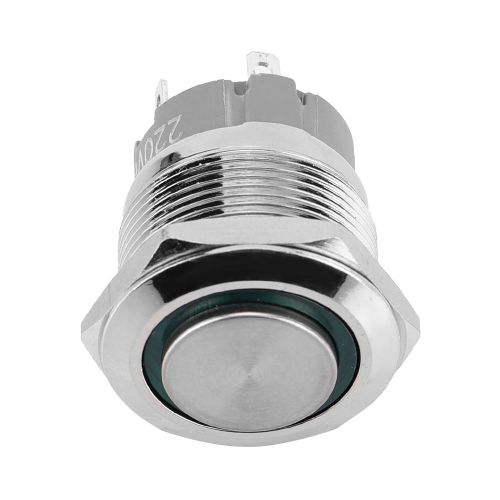 Interrupteur marche/arret a bouton-poussoir en metal avec symbole d'alimentation LED 12 V, oil d'ange