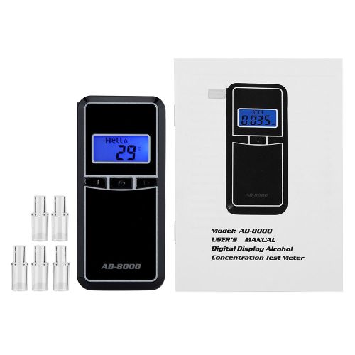 Ethylotest A Affichage Numerique Led, Avertissement De Police Professionnel, Avec 5 Buses