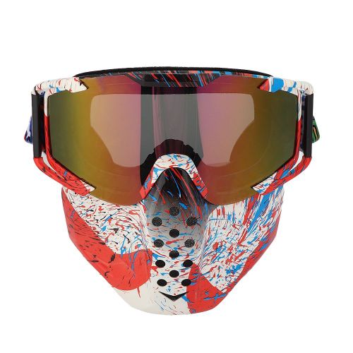 I-113 Casque De Moto Avec Pare-Brise, Masque Integral, Lunettes De Protection Pour Sports De Plein Air, Equitation