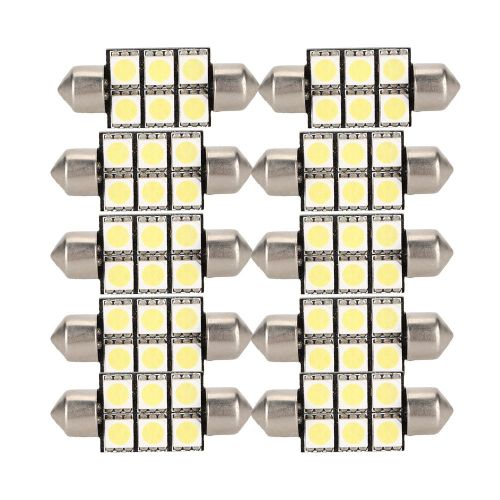 Lot De 10 Ampoules Led Smd 5050 A Double Pointe Pour Voiture, Eclairage De Lecture, Dome, Dc 12 V