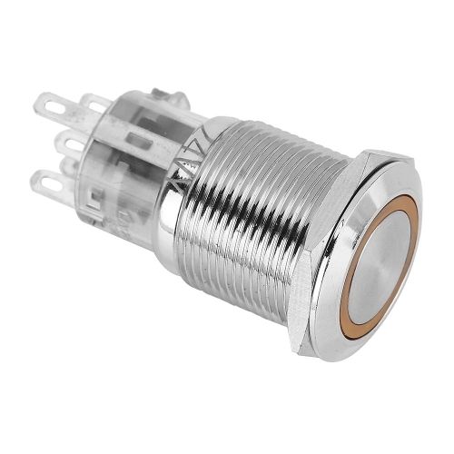 Interrupteur marche/arret a bouton-poussoir en metal avec symbole d'alimentation LED 12 V, oil d'ange