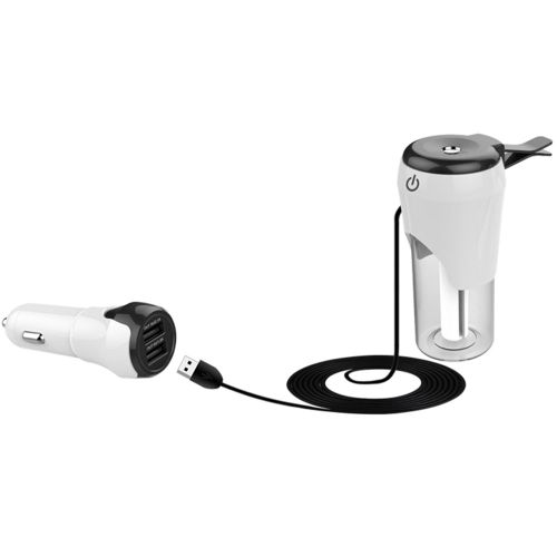 Humidificateur et purificateur d'air pour voiture 12 V-24 V avec double chargeur USB