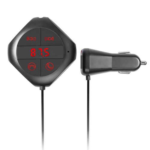 Transmetteur FM BT sans fil pour voiture, kit mains libres, lecteur MP3, USB, AUX, affichage de la tension