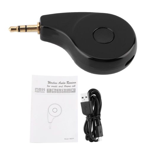 Kit mains libres pour voiture, recepteur Bluetooth 12 V-24 V, mini prise audio auxiliaire 3,5 mm, MP3, musique, casque