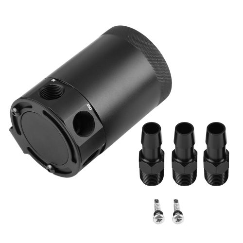 Reservoir D'huile Moteur Universel En Aluminium A Trois Trous, Modifie Pour Voiture, Noir