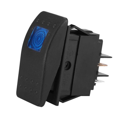 Interrupteur a bascule a LED bleu etanche pour voitures et bateaux