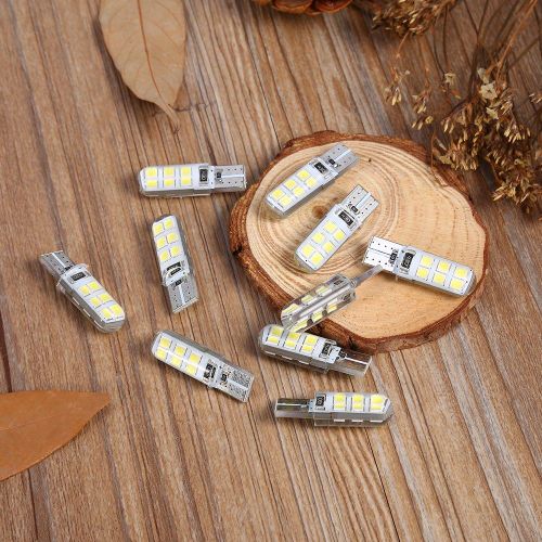 Lot De 10 Ampoules T10 W5w Cob 2835 Smd 12 Led Pour Eclairage D'immatriculation De Voiture, 2 W, Tres Lumineuses