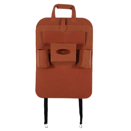 Sac De Rangement Multi-Poches Pour Siege Arriere De Voiture, Organisateur, Cintre, Accessoire, Marron