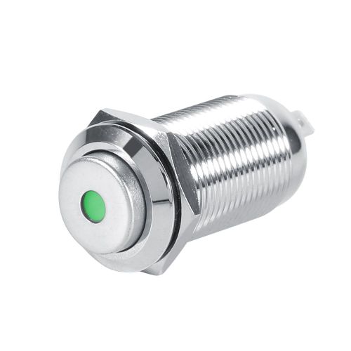 Interrupteur a bouton-poussoir marche/arret autobloquant de 12 mm, LED verte, 3 A, 3 V