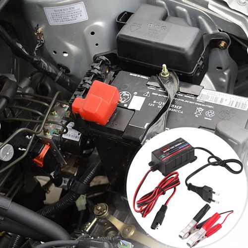 Chargeur de batterie automatique 0,75 A 6 V 12 V pour voiture, moteur, VTT, camping-car, 100-240 V (prise europeenne)
