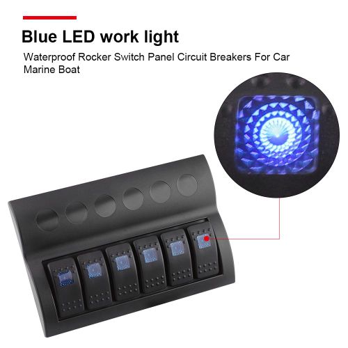 Interrupteur a bascule etanche a 3 broches, 6 positions, 12 V, 24 V, LED, pour voiture, camping-car, bateau
