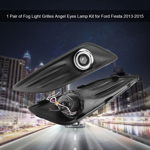 1 Paire De Grilles De Phares Antibrouillard Avant Angel Eyes Pour Ford Fiesta 2013-2015