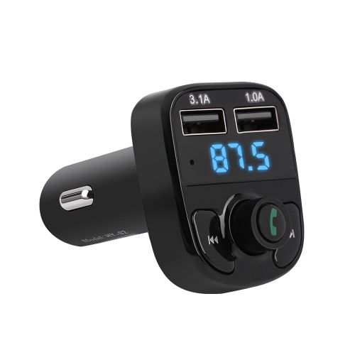 Kit mains libres Bluetooth sans fil pour voiture, lecteur MP3, transmetteur FM, double chargeur USB