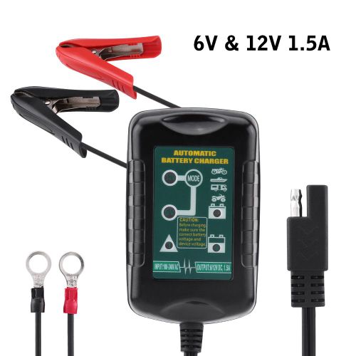 Chargeur De Batterie Automatique 6 V/12 V 1,5 A Pour Vehicule Automobile, Moto, Camping-Car