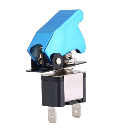 Interrupteur D'allumage A Bascule Spst 12 V 20 A Pour Voiture De Course, Couvercle Bleu, Lumiere Led, Commande Marche/Arret