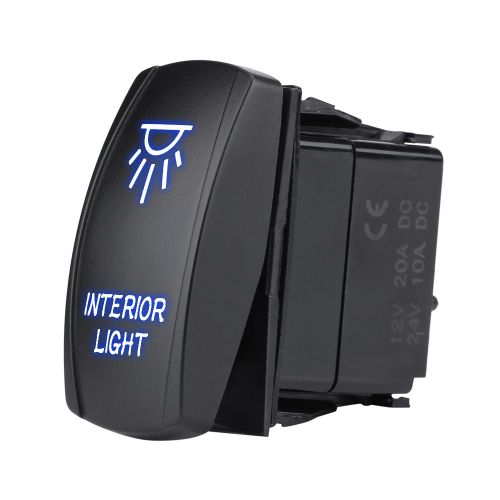 Interrupteur a bascule etanche 12 V/24 V CC, 5 broches, marche/arret, double LED bleue, pour voiture, bateau, marine