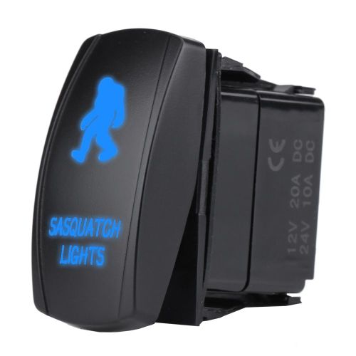 Interrupteur a bascule etanche a 5 broches, 12 V/24 V CC, double LED, pour voiture, bateau, lumiere bleue marine