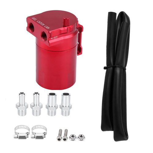 Reservoir D'huile Moteur Universel En Aluminium Pour Voiture, Kit De Reservoir De Reniflard, Rouge
