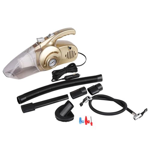Aspirateur Portatif 4 En 1 Pour Voiture, 12 V, Eau Et Poussiere, Lampe Led, Gonfleur De Pneus, Pression Des Pneus